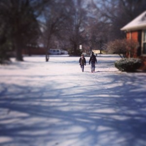 Snow. Collin and Evan